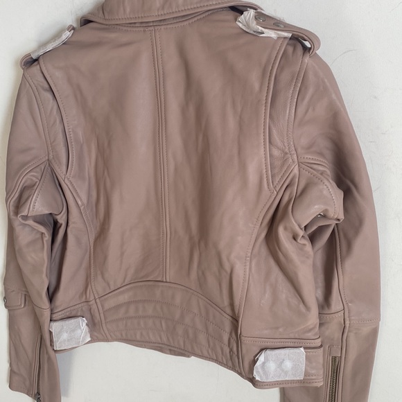 (A8) NEW Blank NYC Pink Genuine Leather Moto Jacket, Size Medium, NWOT - Picture 14 of 14